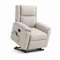 Fauteuil de relaxation électrique lève-personne inclinable en polyester beige clair, 82 × 92 × 108 cm
